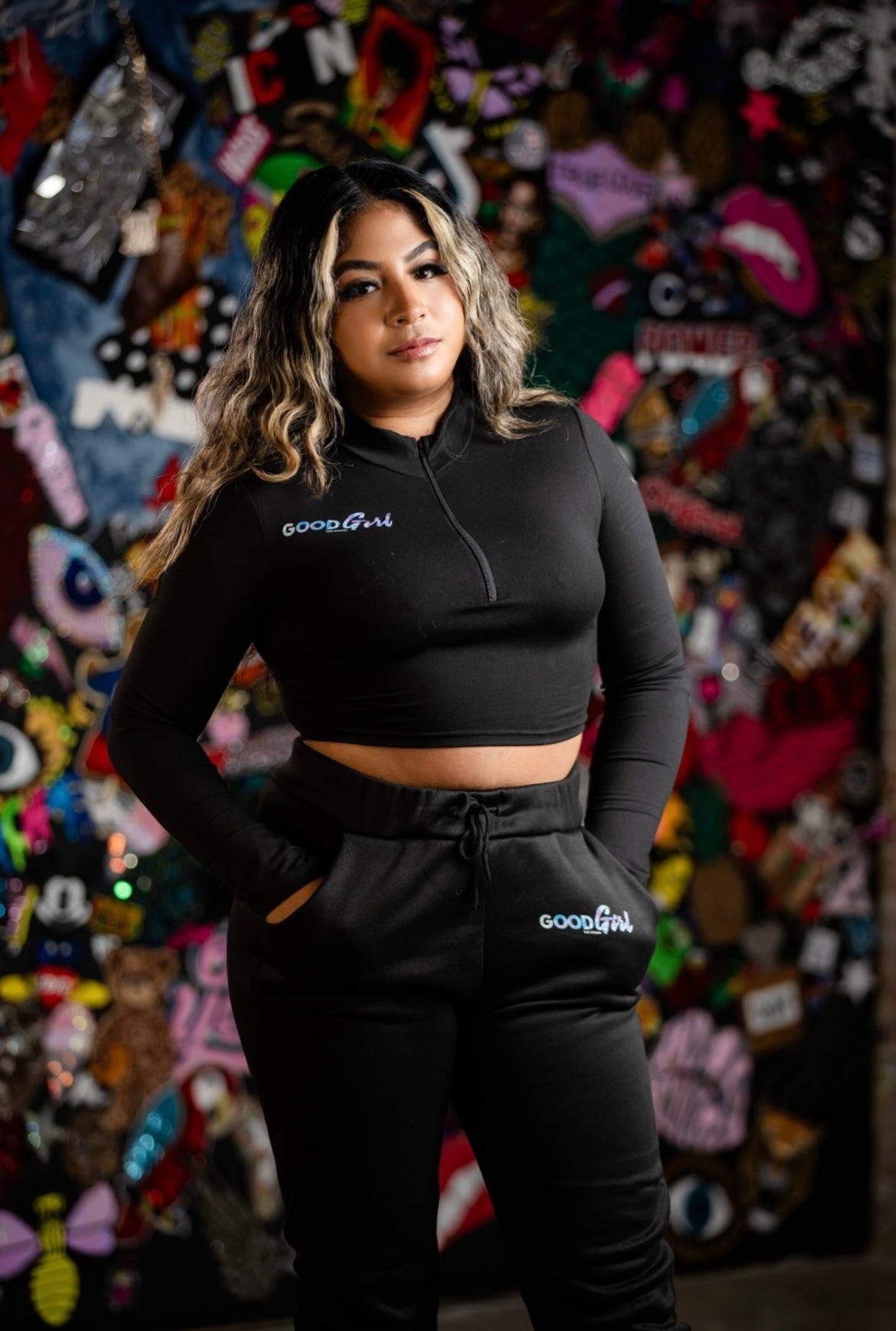 GoodGirl 'The Brand' Crop Half-Zip
